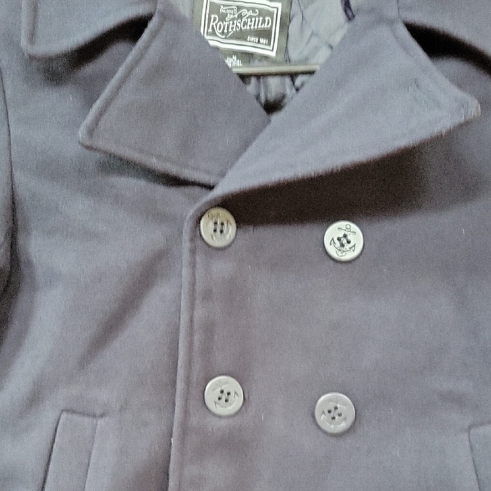 Rothschild Kid's Blue Peacoat Classic Tailored Design Button Closure Size 10/12 - Picture 4 of 12